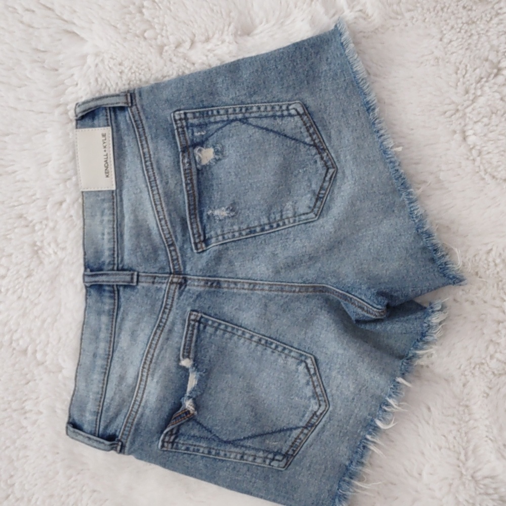 Kendall & Kylie Women's Blue Denim Shorts - Picture 8 of 13
